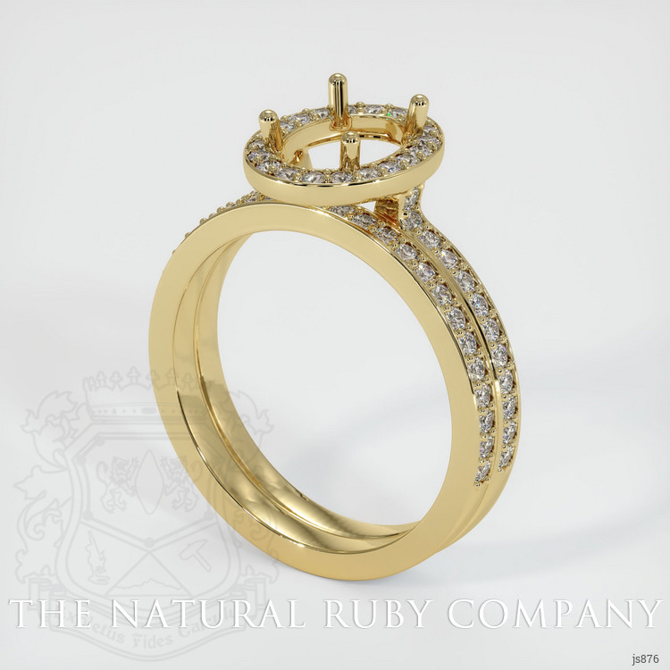 14K Yellow Gold Pave Ring Setting