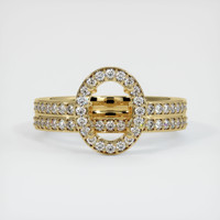 14K Yellow Gold Pave Ring Setting Image