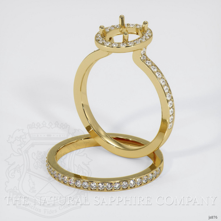 14K Yellow Gold Pave Ring Setting