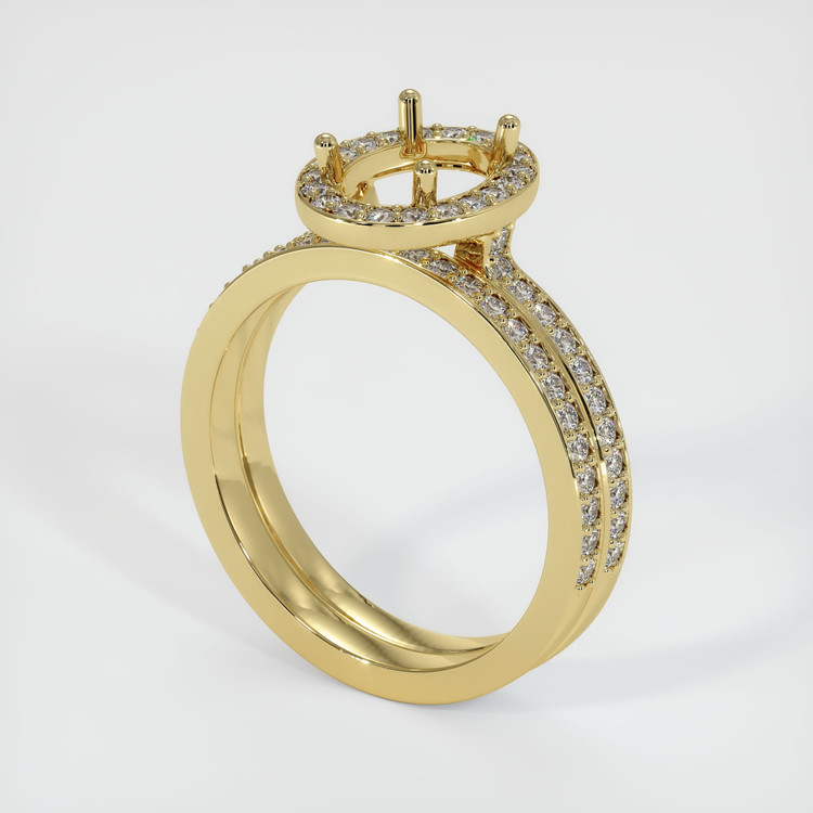 18K Yellow Gold Pave Ring Setting