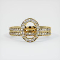 18K Yellow Gold Pave Ring Setting Image