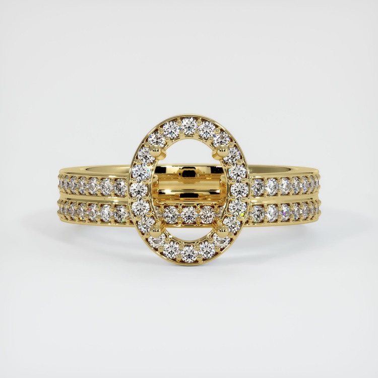 18K Yellow Gold Pave Ring Setting