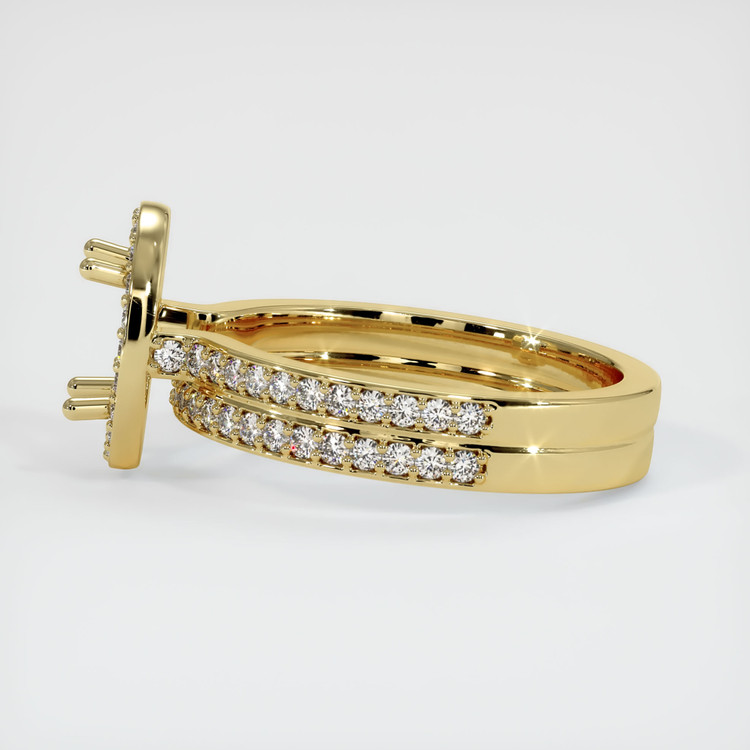 18K Yellow Gold Pave Ring Setting