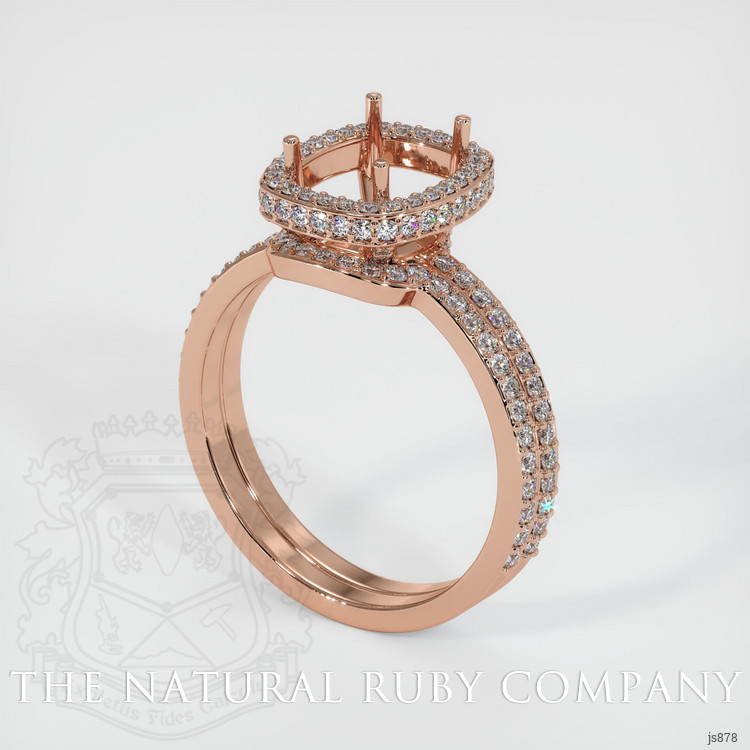 14K Rose Gold Pave Ring Setting