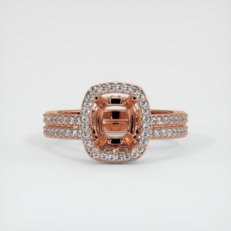 14K Rose Gold Pave Ring Setting