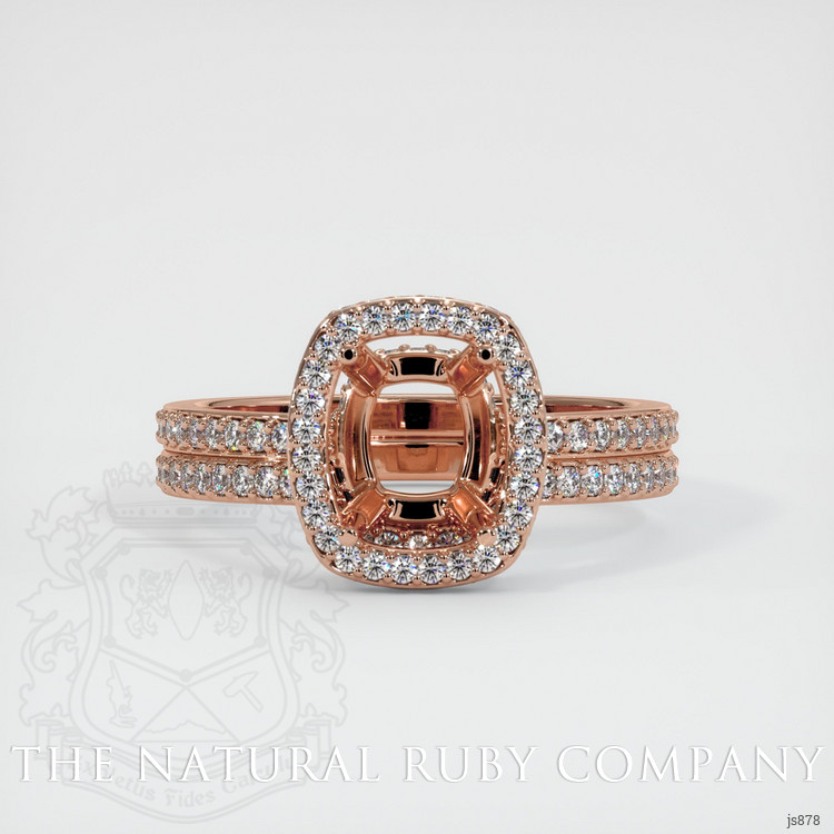 14K Rose Gold Pave Ring Setting