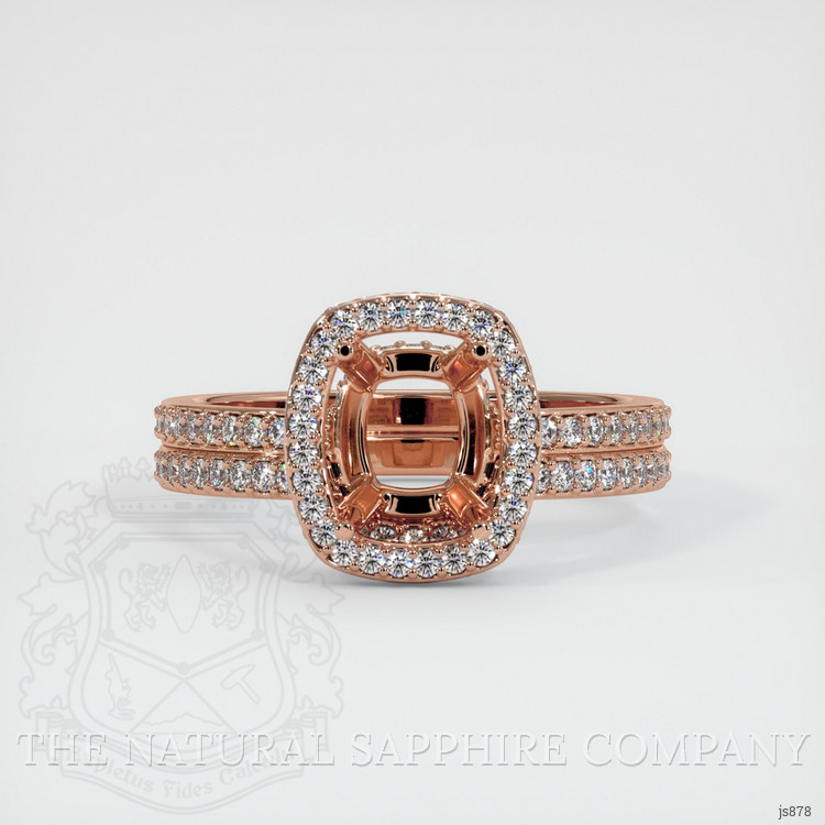14K Rose Gold Pave Ring Setting