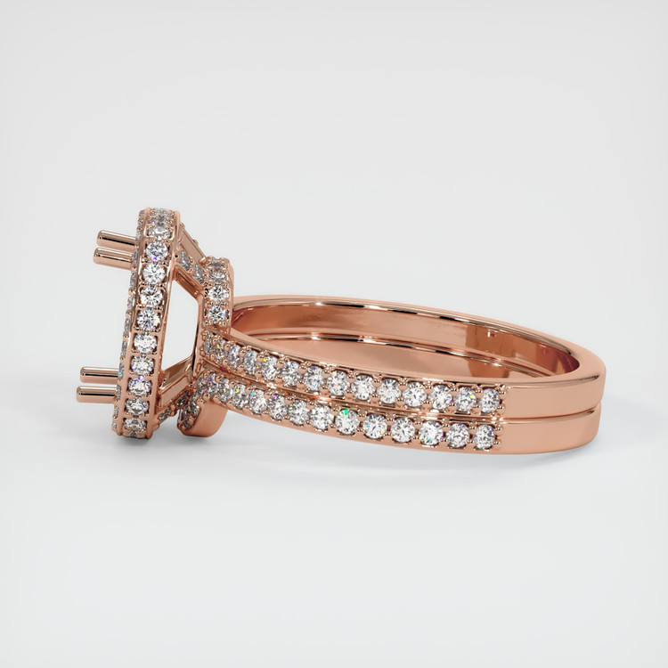 14K Rose Gold Pave Ring Setting