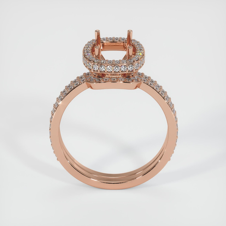 14K Rose Gold Pave Ring Setting
