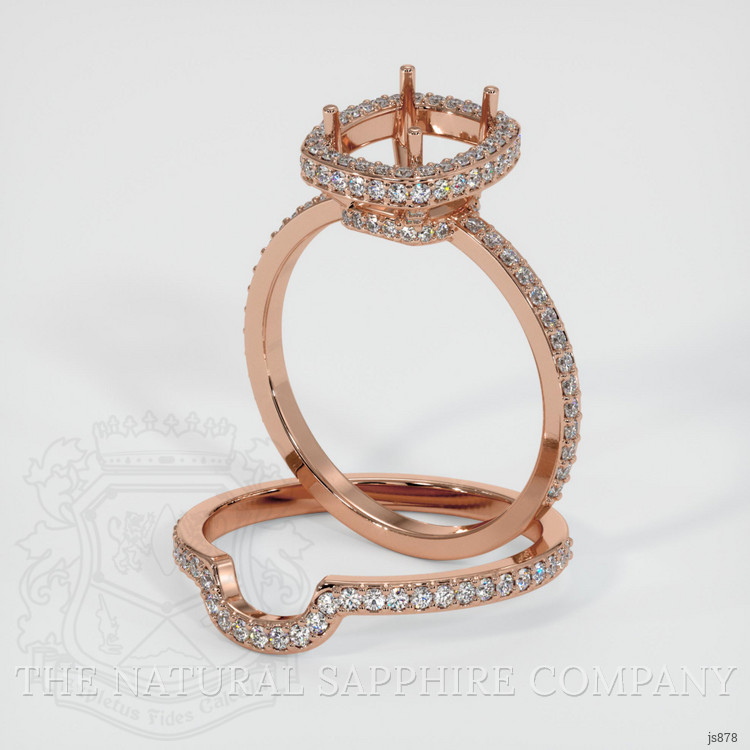 14K Rose Gold Pave Ring Setting