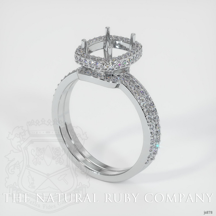14K White Gold Pave Ring Setting