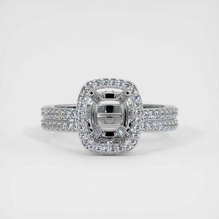 14K White Gold Pave Ring Setting