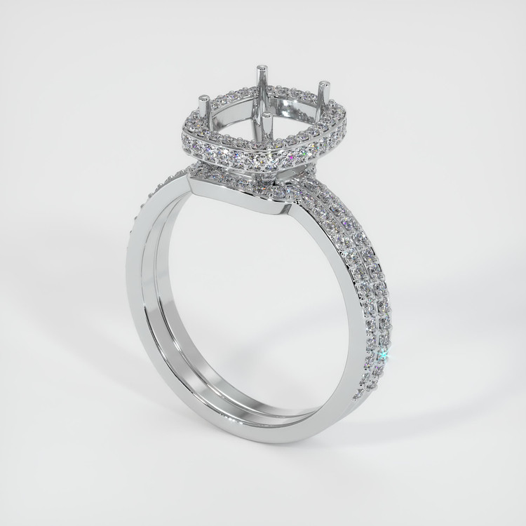 18K White Gold Pave Ring Setting