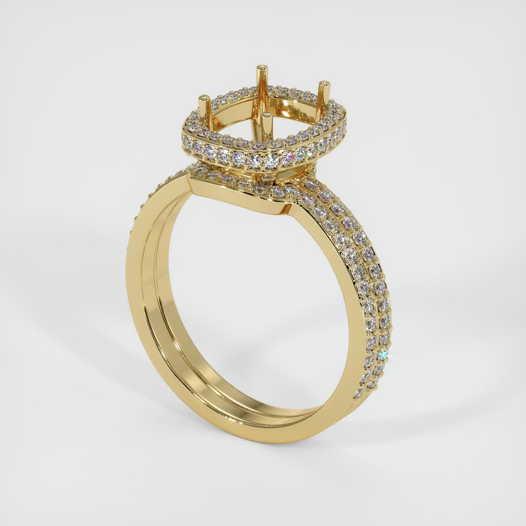 14K Yellow Gold Pave Ring Setting