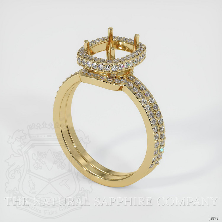 14K Yellow Gold Pave Ring Setting