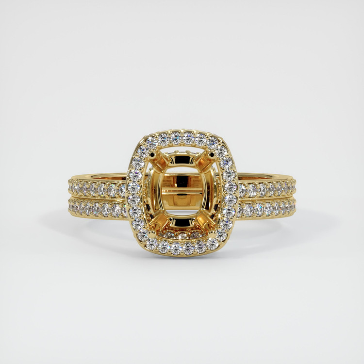 14K Yellow Gold Pave Ring Setting