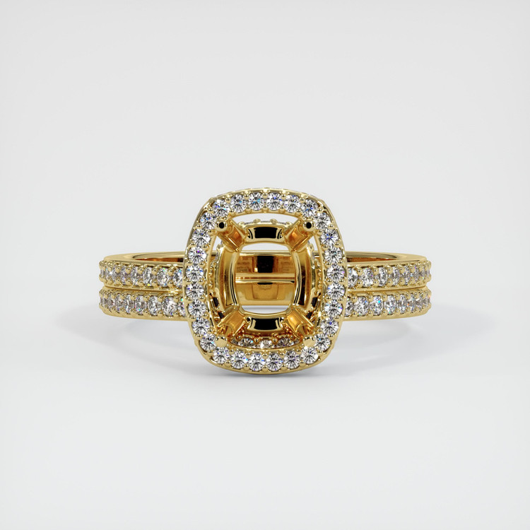 18K Yellow Gold Pave Ring Setting