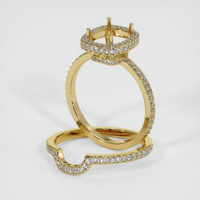 18K Yellow Gold Pave Ring Setting Image