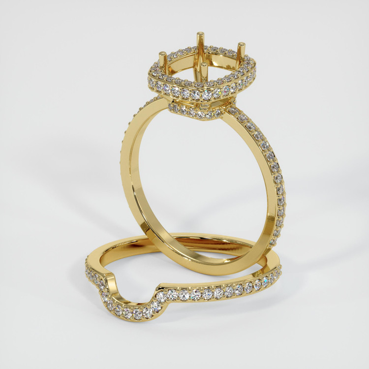 18K Yellow Gold Pave Ring Setting