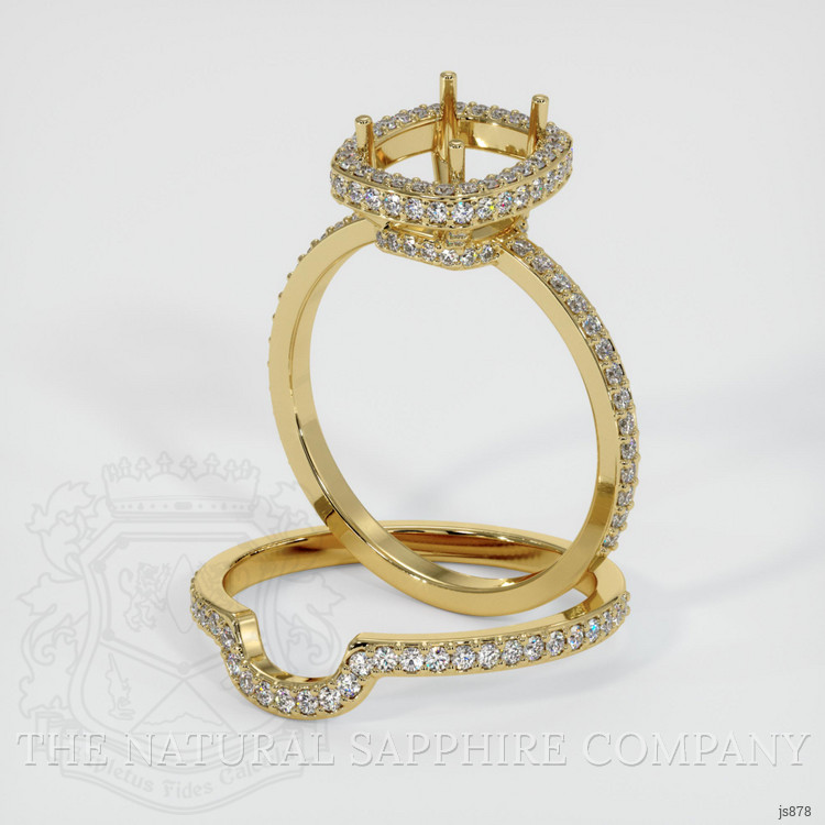 18K Yellow Gold Pave Ring Setting