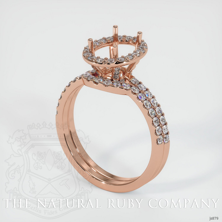 14K Rose Gold Pave Ring Setting