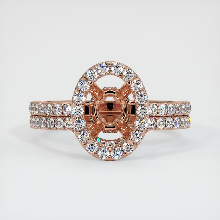 14K Rose Gold Pave Ring Setting