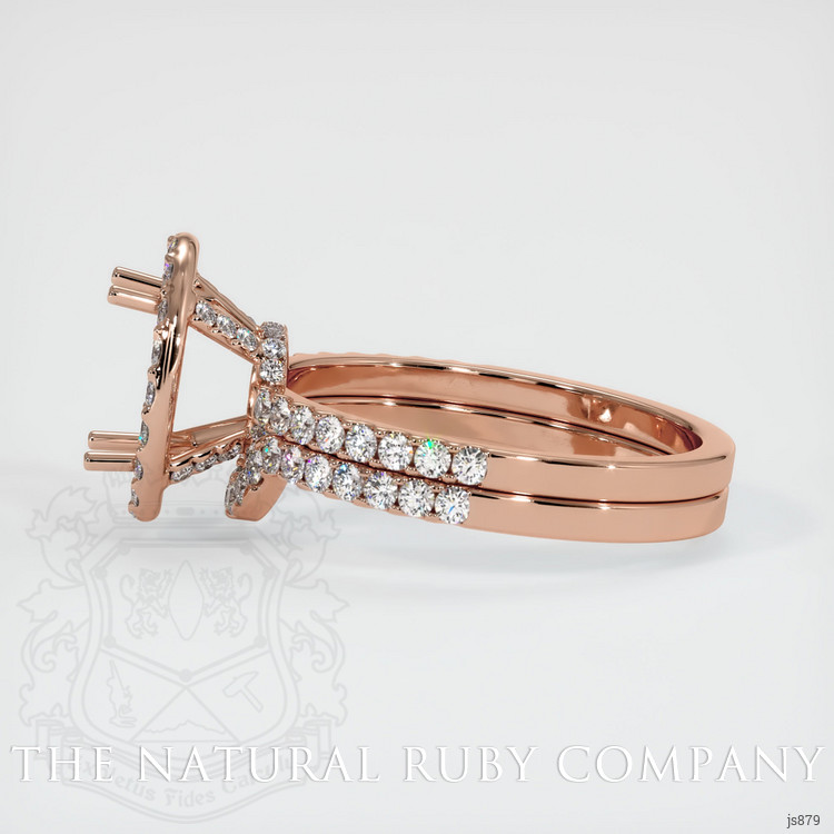 14K Rose Gold Pave Ring Setting