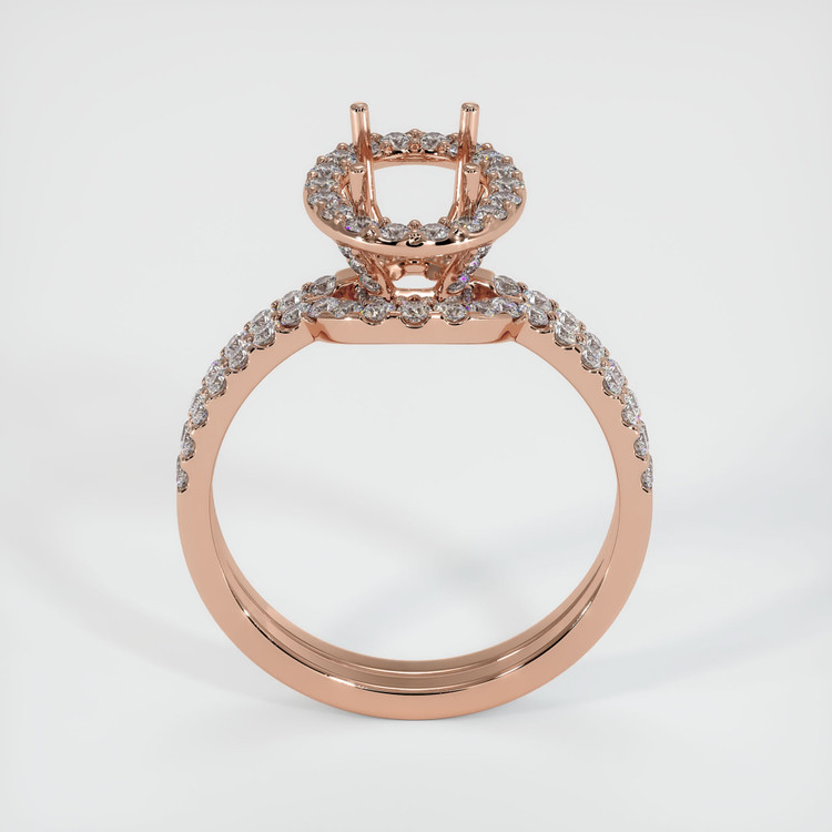 14K Rose Gold Pave Ring Setting