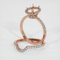 14K Rose Gold Pave Ring Setting Image
