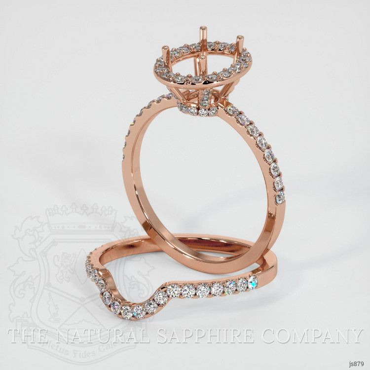 14K Rose Gold Pave Ring Setting