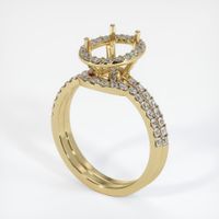 14K Yellow Gold Pave Ring Setting Video