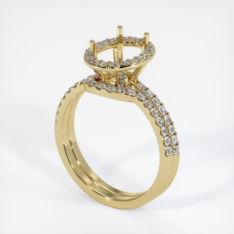 14K Yellow Gold Pave Ring Setting