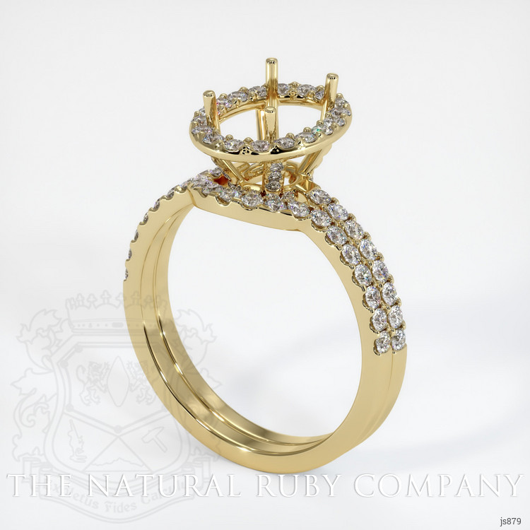 14K Yellow Gold Pave Ring Setting