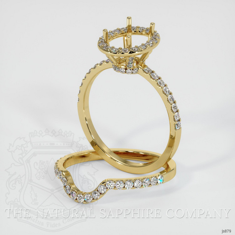 14K Yellow Gold Pave Ring Setting