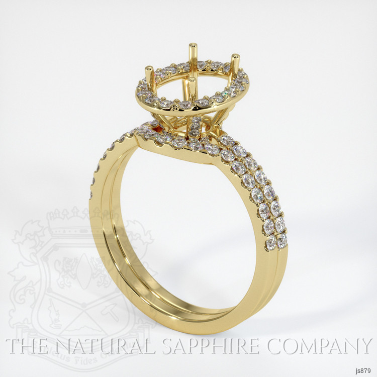 18K Yellow Gold Pave Ring Setting