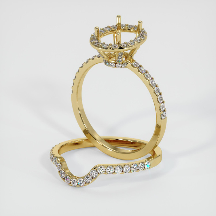 18K Yellow Gold Pave Ring Setting