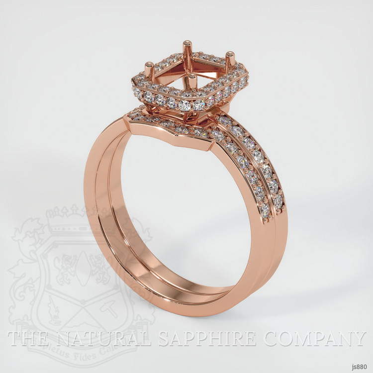 14K Rose Gold Pave Ring Setting