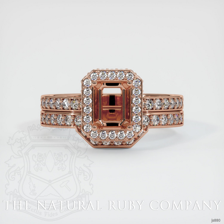 14K Rose Gold Pave Ring Setting