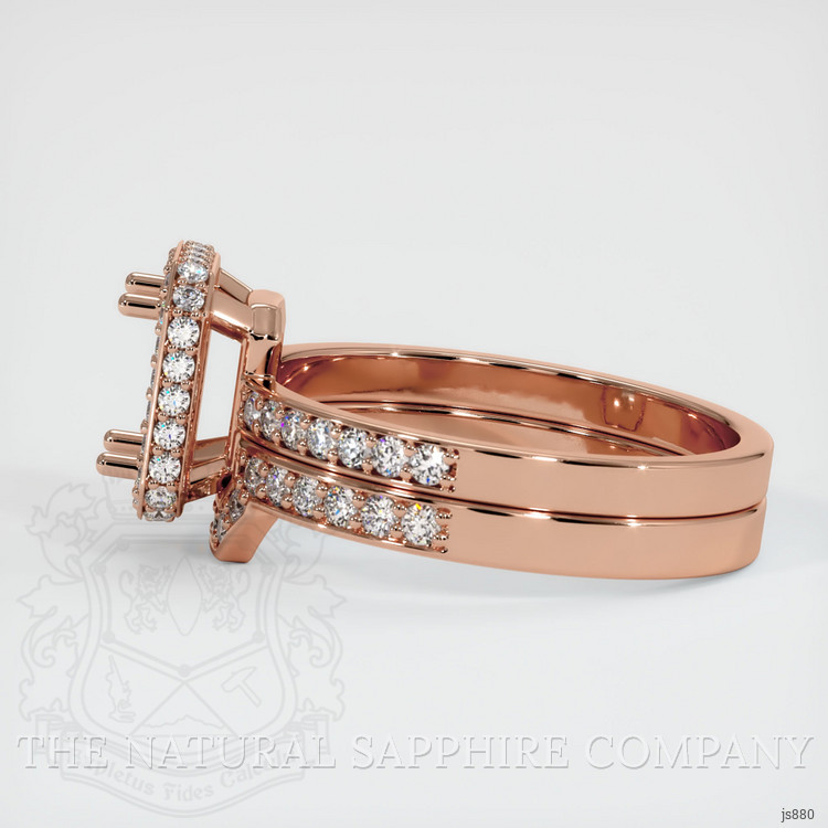 14K Rose Gold Pave Ring Setting
