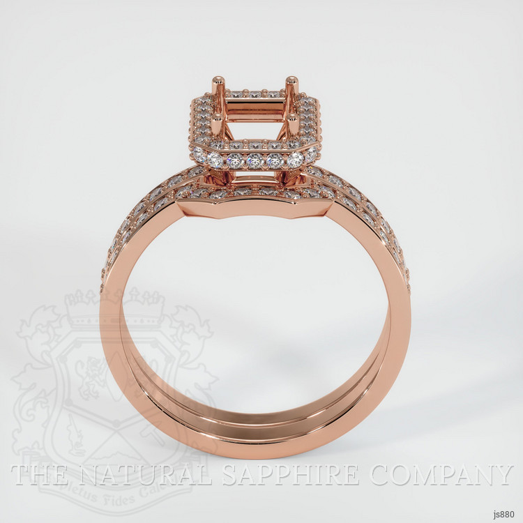 14K Rose Gold Pave Ring Setting