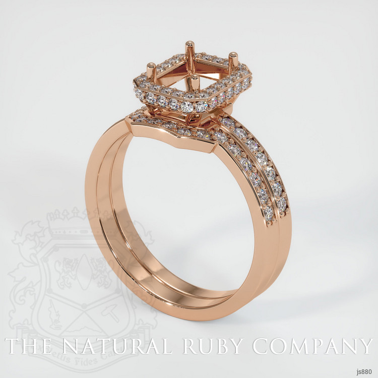 18K Rose Gold Pave Ring Setting