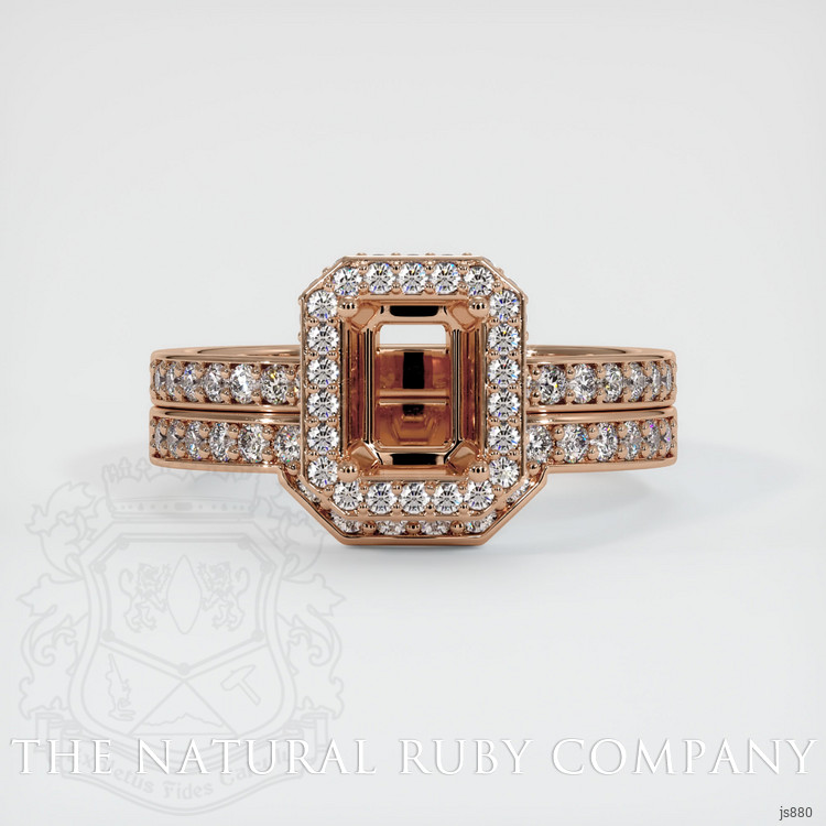 18K Rose Gold Pave Ring Setting