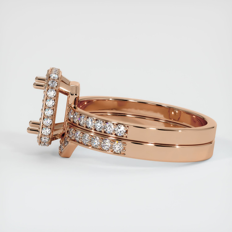 18K Rose Gold Pave Ring Setting