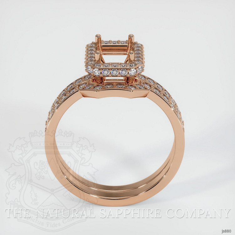 18K Rose Gold Pave Ring Setting