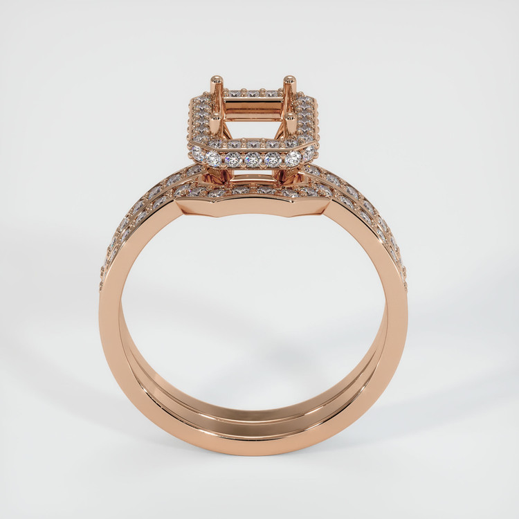 18K Rose Gold Pave Ring Setting