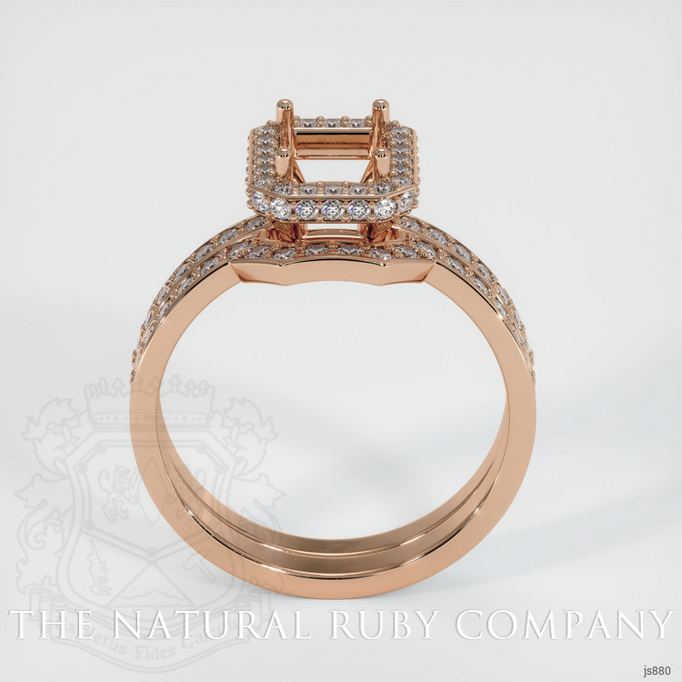 18K Rose Gold Pave Ring Setting
