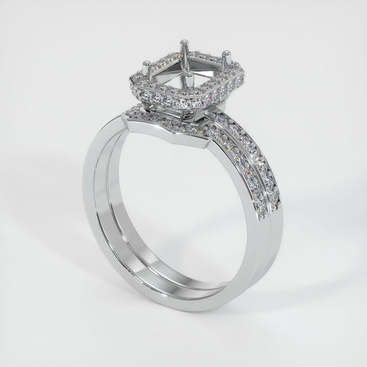 10K White Gold Pave Ring Setting