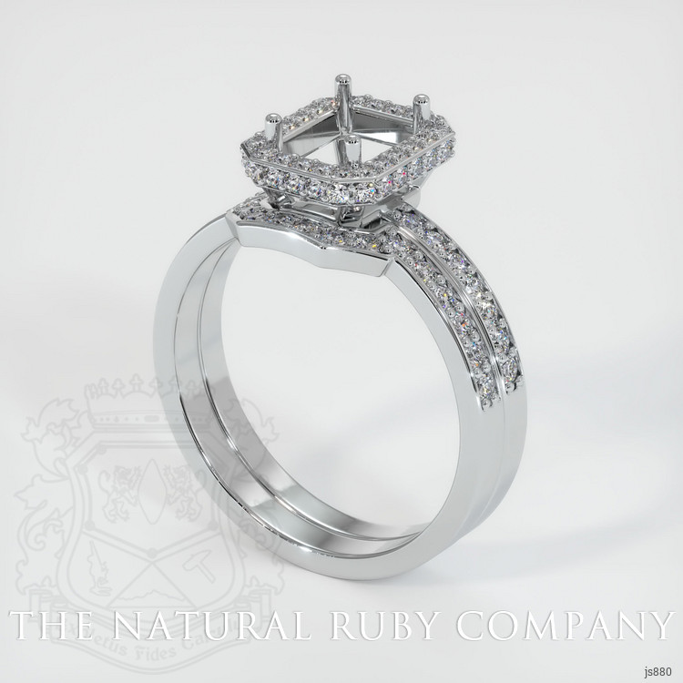 14K White Gold Pave Ring Setting