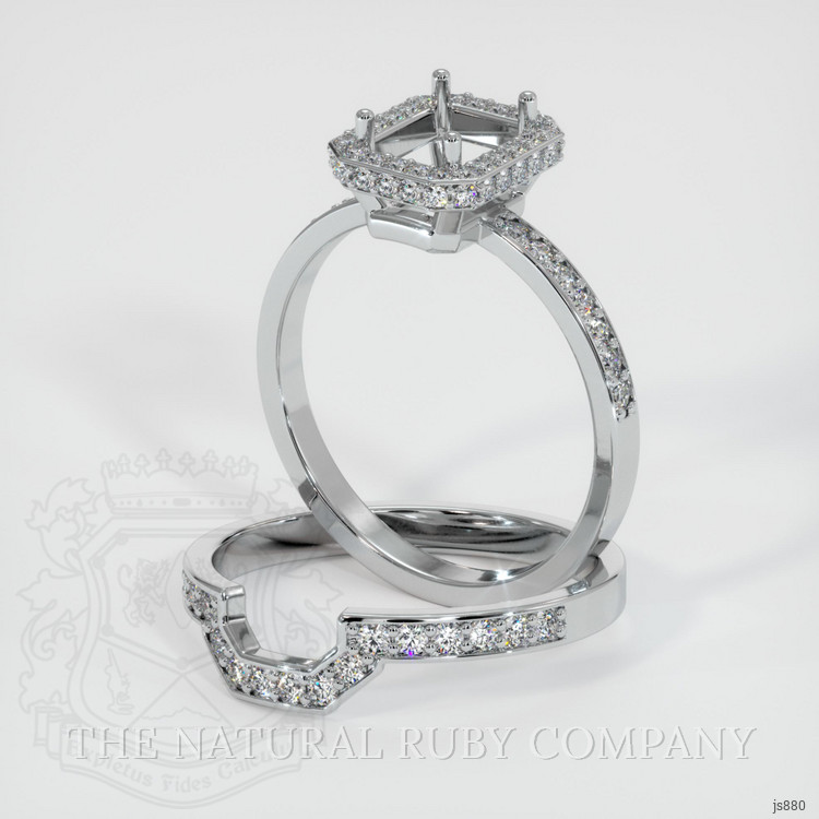 14K White Gold Pave Ring Setting