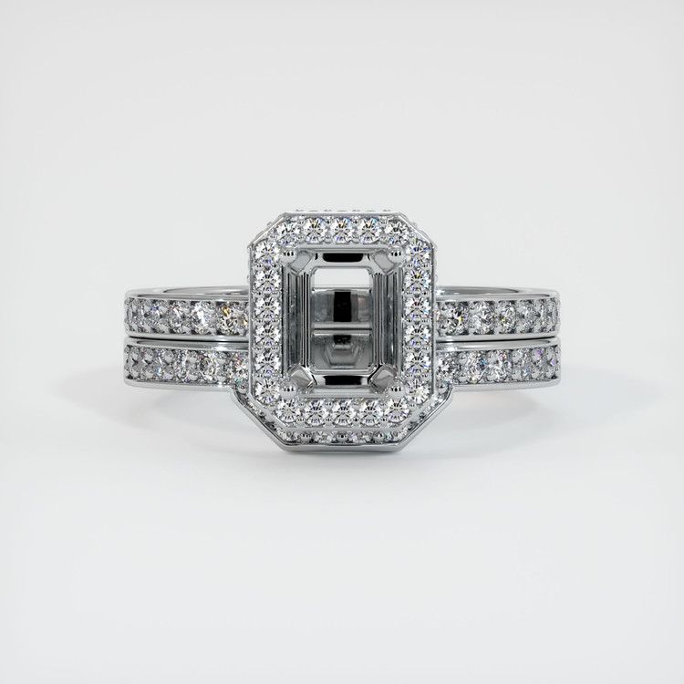 18K White Gold Pave Ring Setting